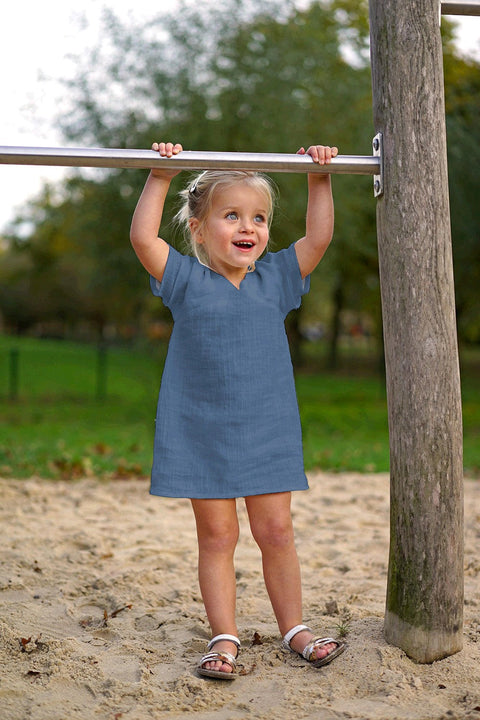 Musselin Uni Indigoblau