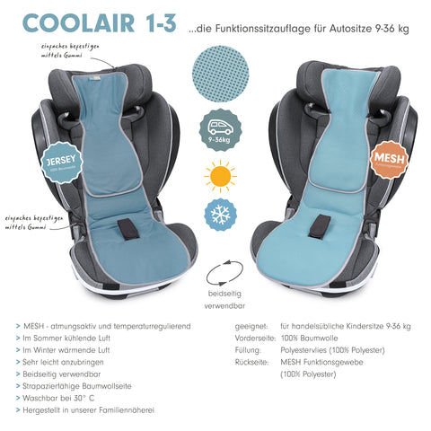 COOLAIR 1-3 die klassische Autositzauflage mit Jersey