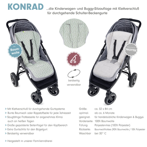 KONRAD die große Buggysitzauflage mit Klett
