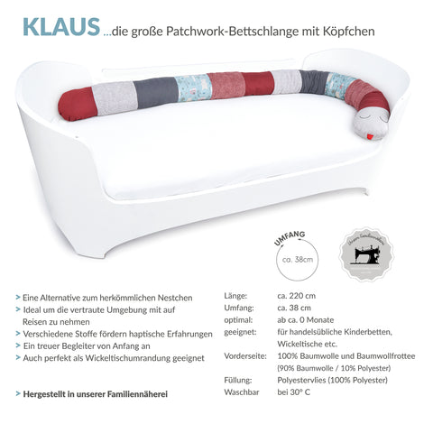 KLAUS patchwork Bettschlange