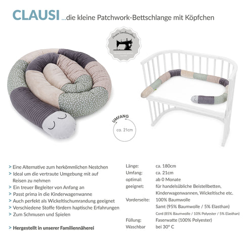 CLAUSI patch kleine Bettschlange