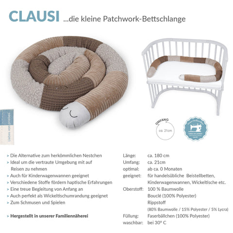 CLAUSI patch kleine Bettschlange