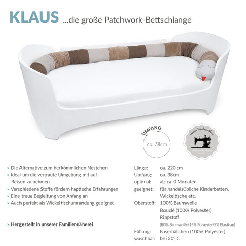 KLAUS patchwork Bettschlange