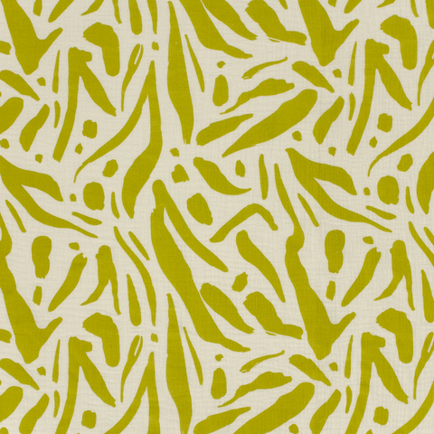 Musselin bedruckt Abstrakt Lime Grün