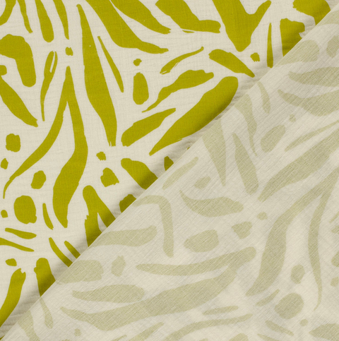 Musselin bedruckt Abstrakt Lime Grün