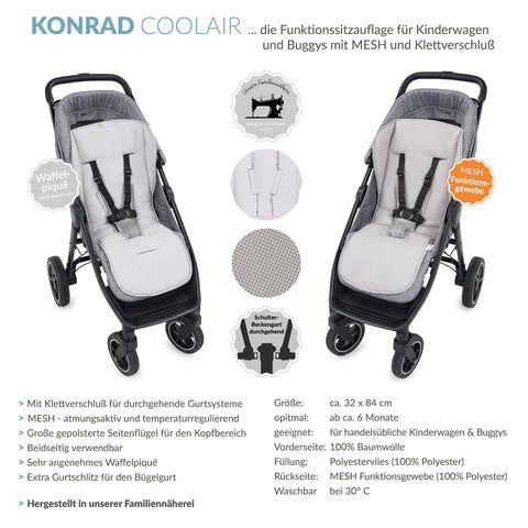 KONRAD die große Buggysitzauflage mit Klett