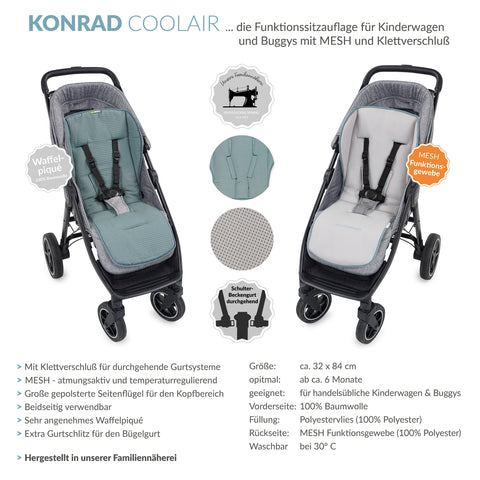 KONRAD die große Buggysitzauflage mit Klett