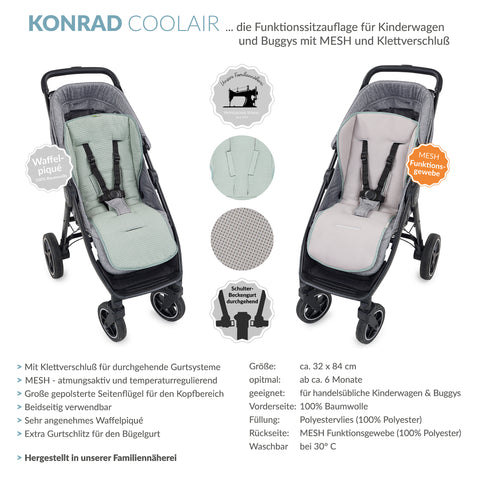 KONRAD die große Buggysitzauflage mit Klett