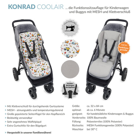 KONRAD die große Buggysitzauflage mit Klett