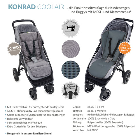 KONRAD die große Buggysitzauflage mit Klett