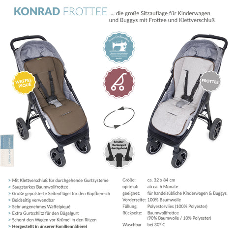 KONRAD die große Buggysitzauflage mit Klett