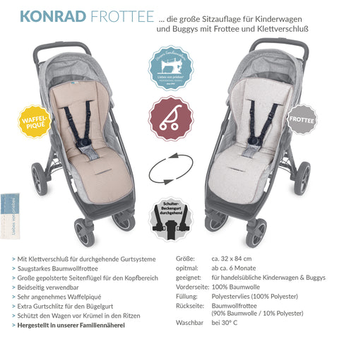 KONRAD die große Buggysitzauflage mit Klett