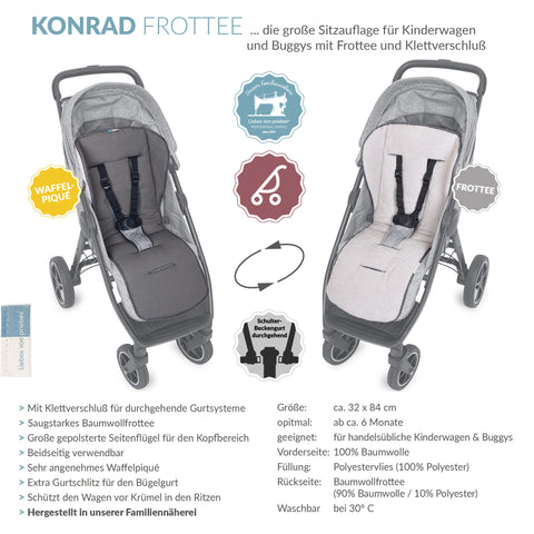 KONRAD die große Buggysitzauflage mit Klett