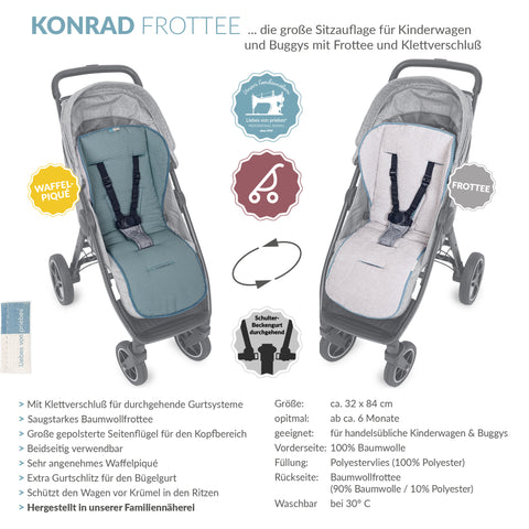 KONRAD die große Buggysitzauflage mit Klett