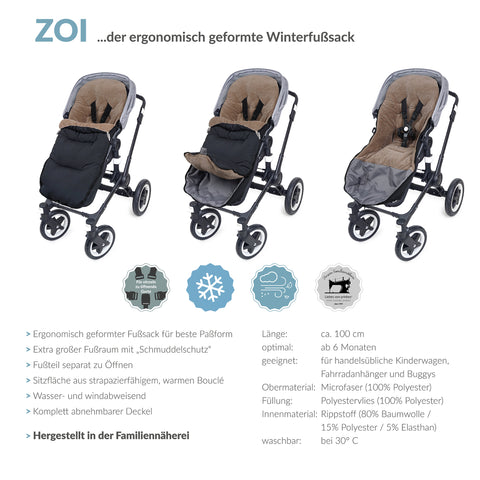ZOI der ergonomische Winterfusssack