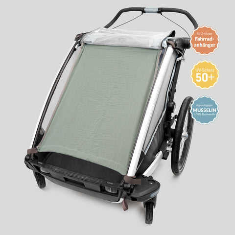 SÖREN musselin Sonnenschutz für Fahrradanhänger