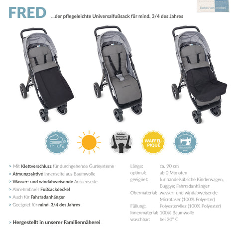 FRED der Sommerfußsack mit Klettverschluss