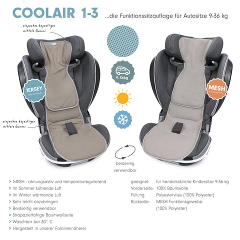 COOLAIR 1-3 die klassische Autositzauflage mit Jersey
