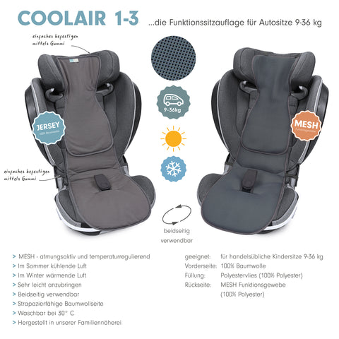 COOLAIR 1-3 die klassische Autositzauflage mit Jersey