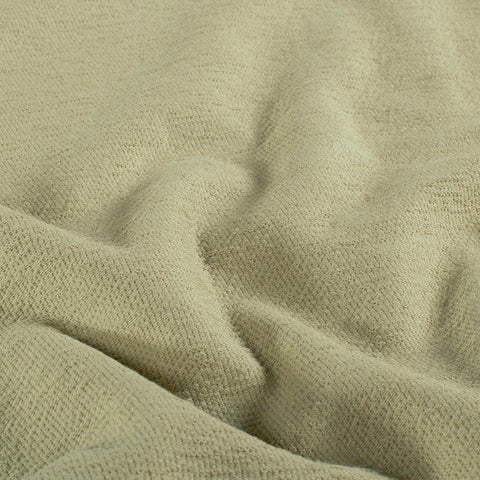 Terry Krepp Stoff Uni Olivgrün