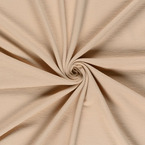 Terry Krepp Stoff Uni Nude