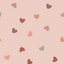 French Terry Stoff bedruckt Herzen Helles Pink